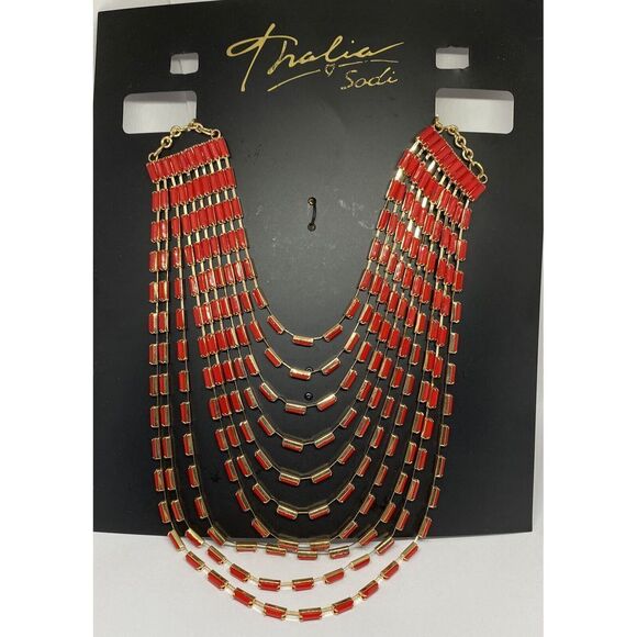 Thalia Sodi Gold-Tone Baguette Multi-Row Necklace MSRP $44.50 CP452 - Picture 1 of 4